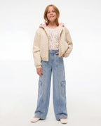 Wide Leg Light Blue Cargo Denim Jeans