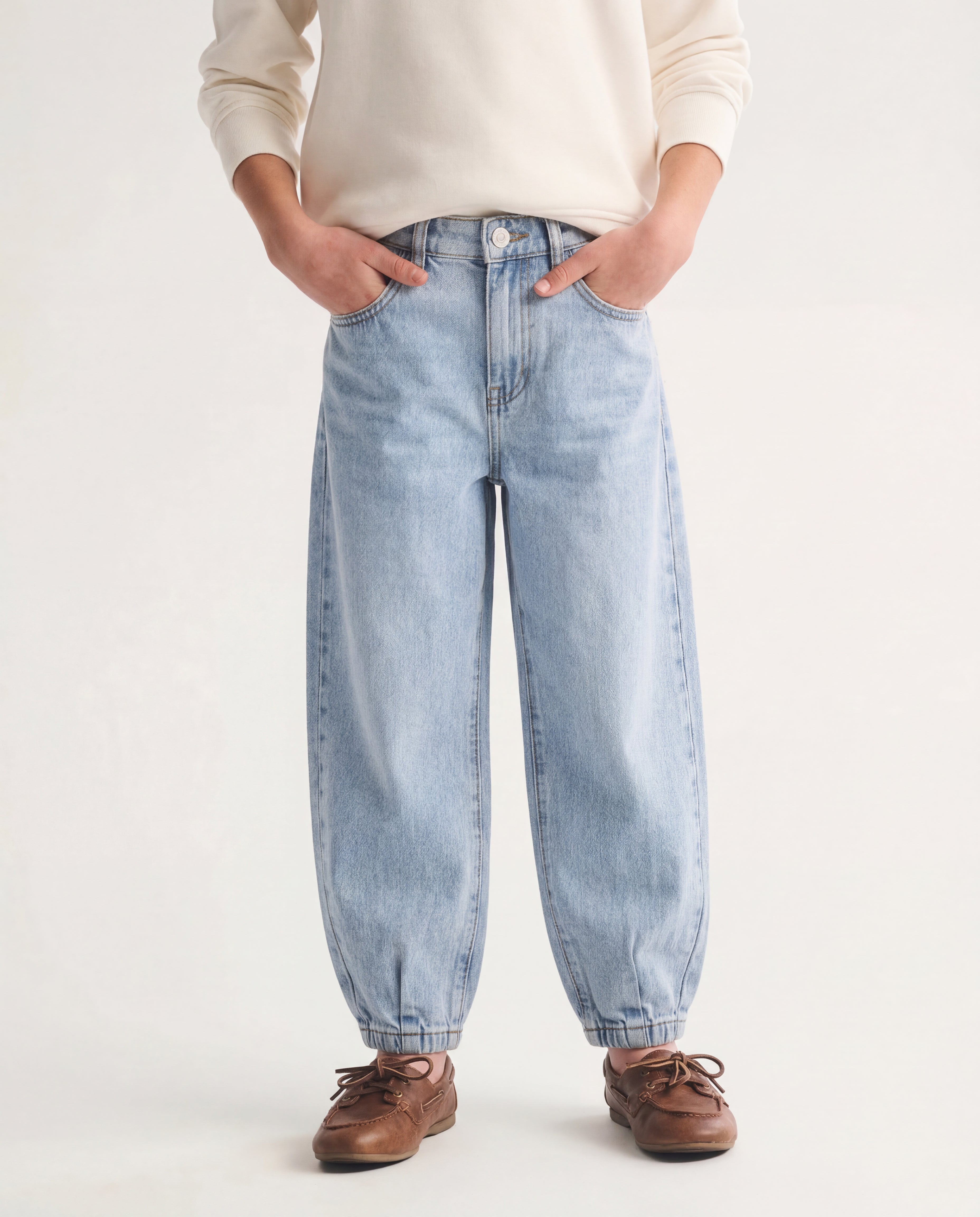 Barrel Fit Light Blue Jeans