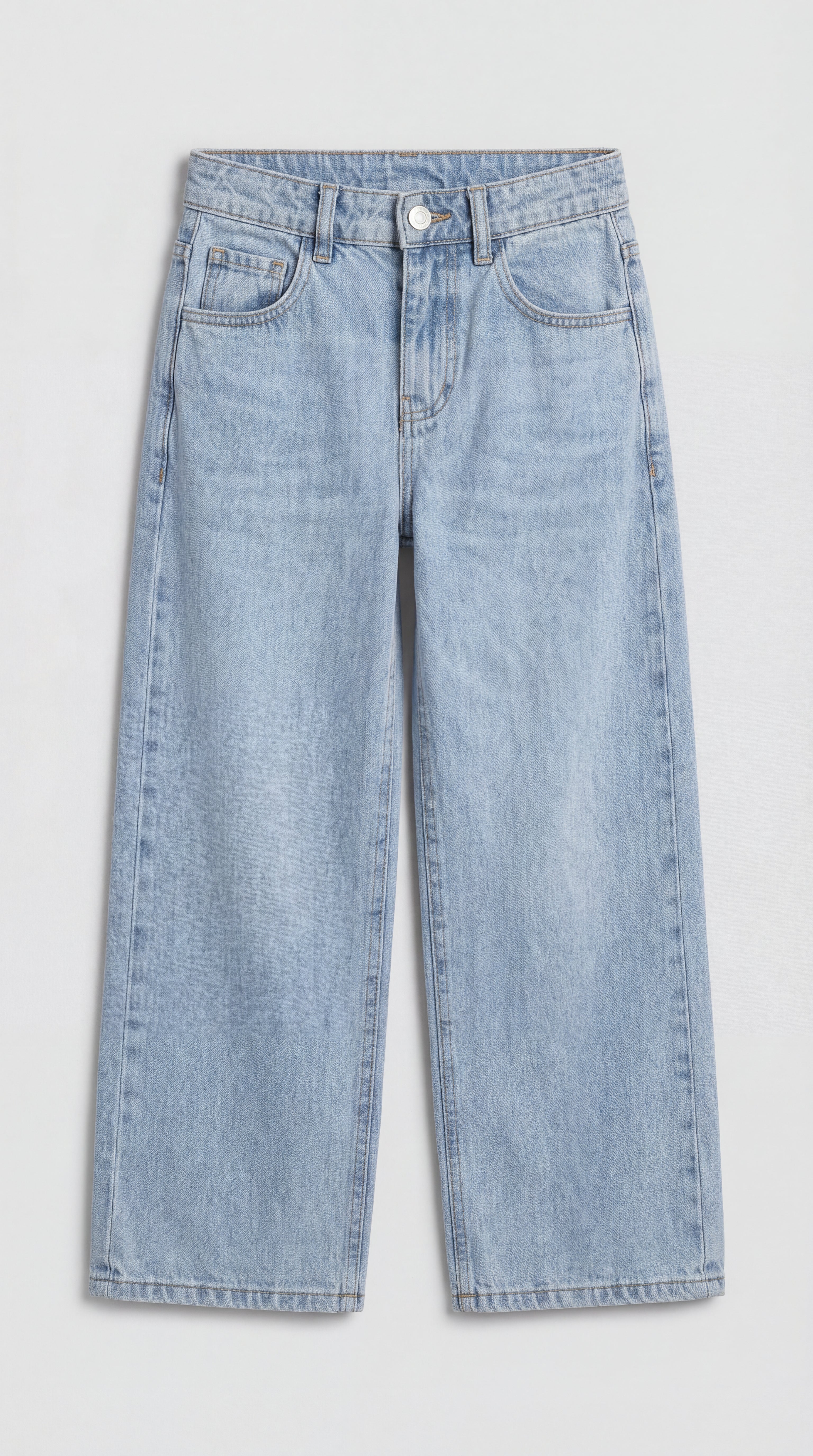 Wide Leg Light Blue Denim Jeans