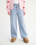 Wide Leg Light Blue Denim Jeans