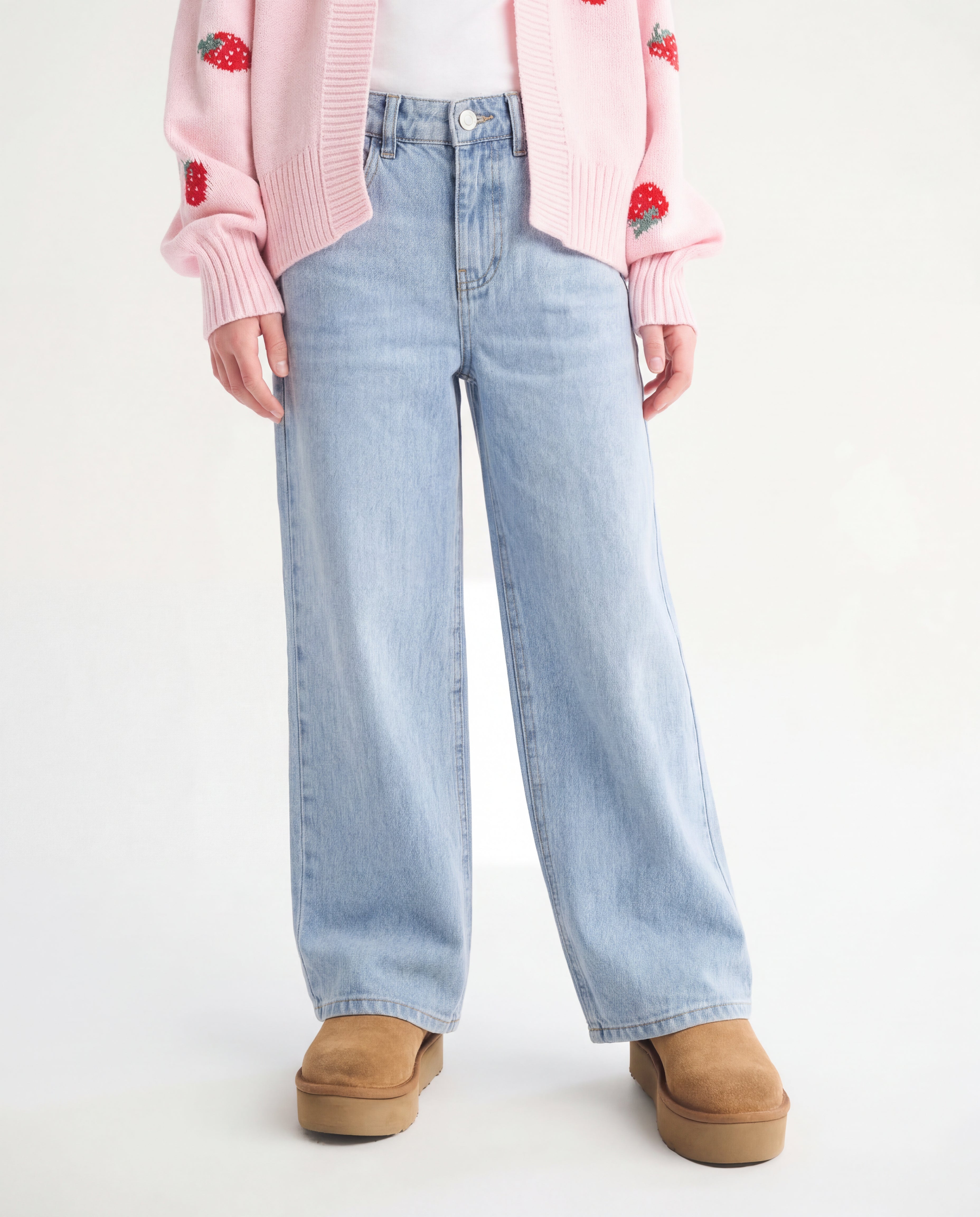 Wide Leg Light Blue Denim Jeans