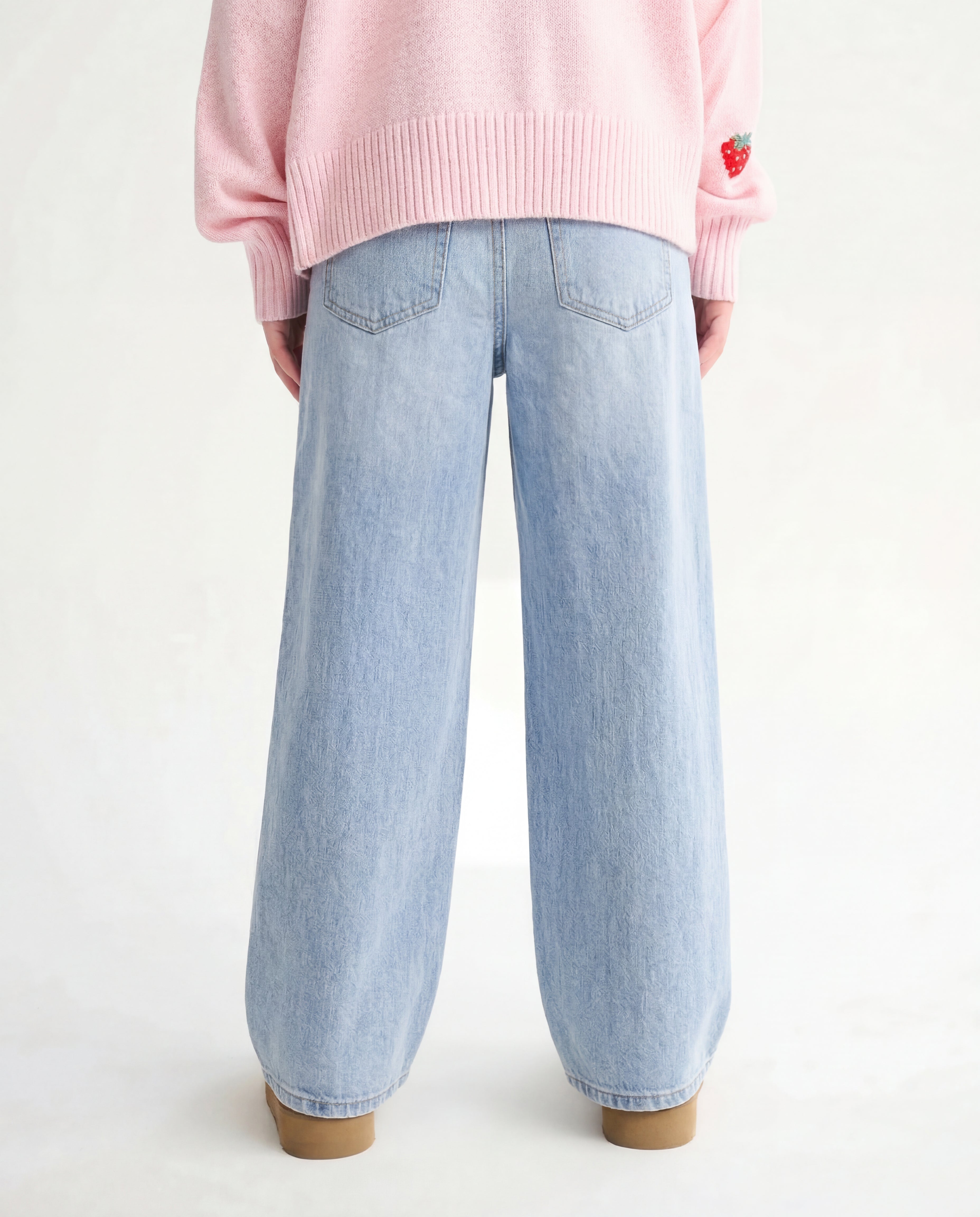 Wide Leg Light Blue Denim Jeans