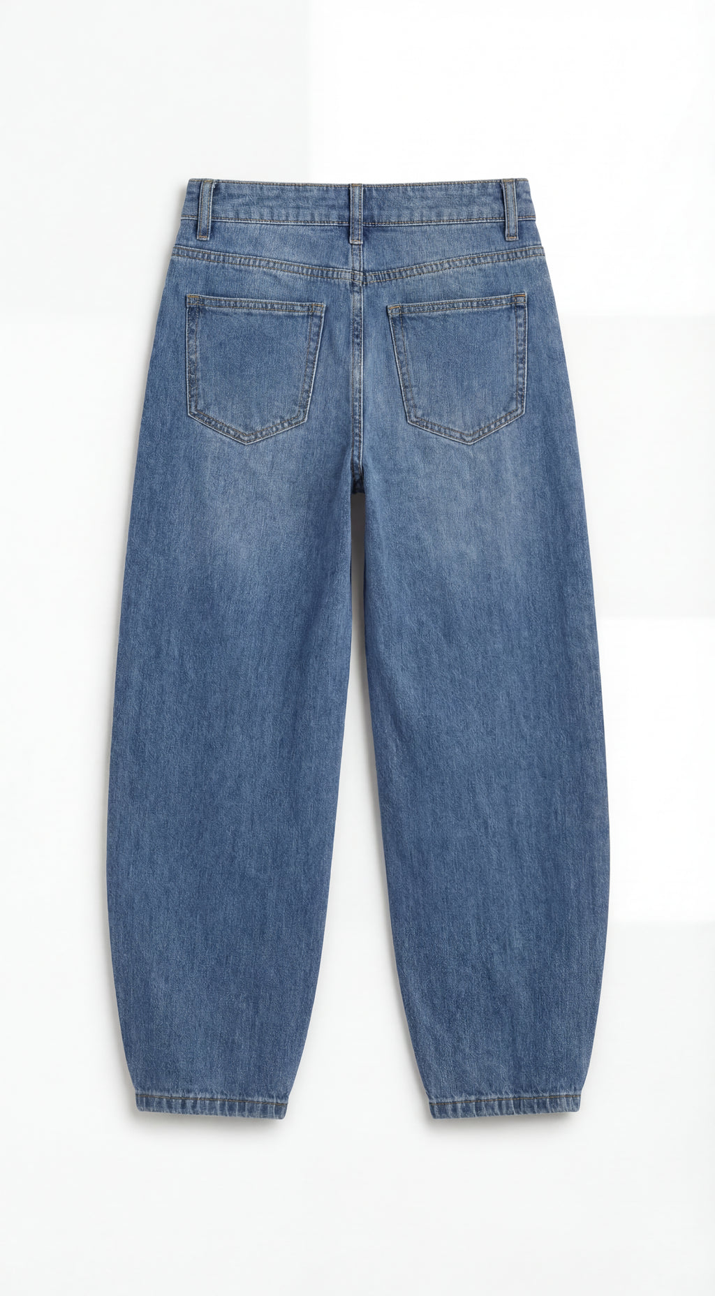 Barrel Fit Medium Blue Jeans