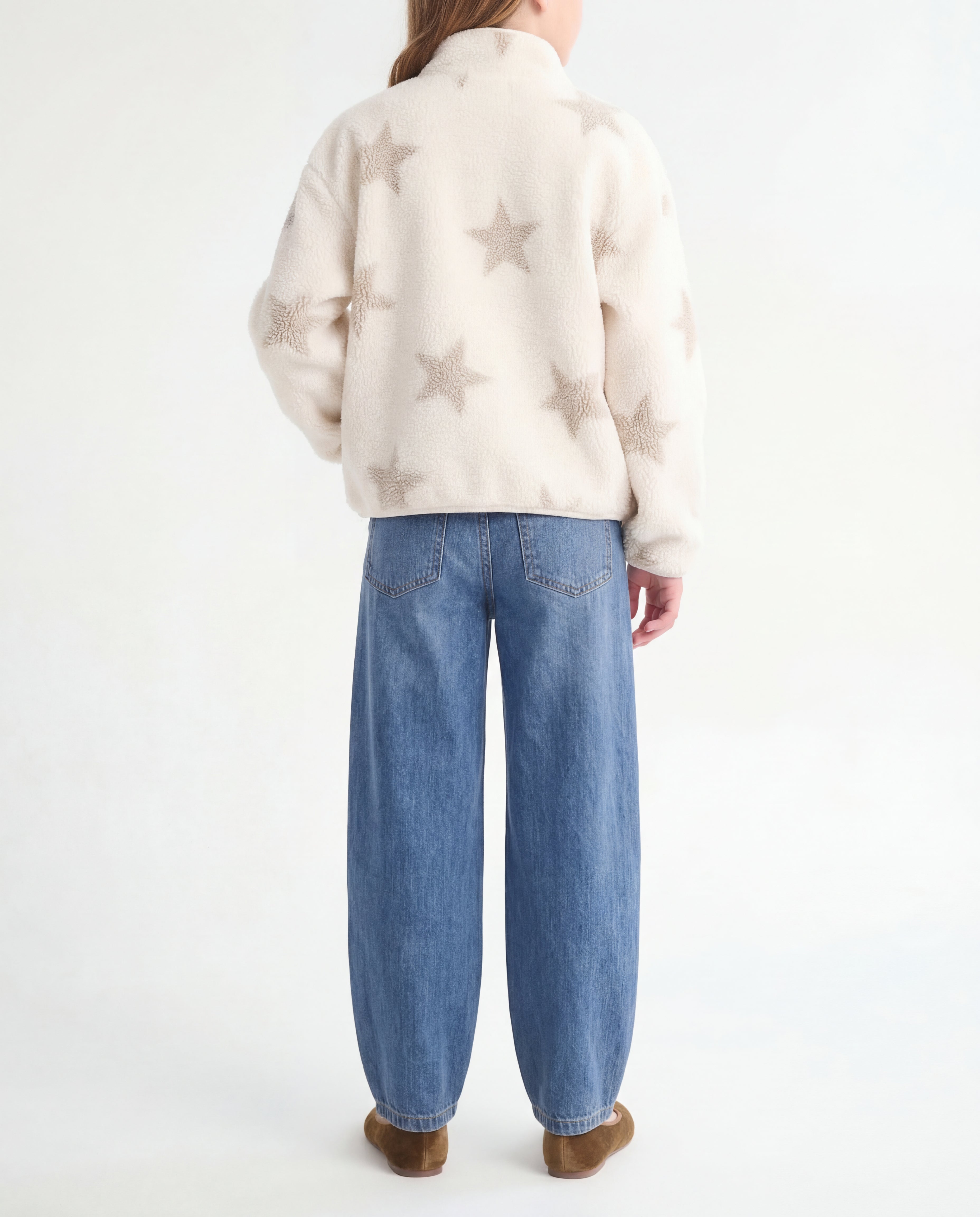 Barrel Fit Medium Blue Jeans