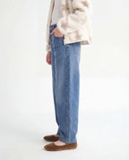 Barrel Fit Medium Blue Jeans
