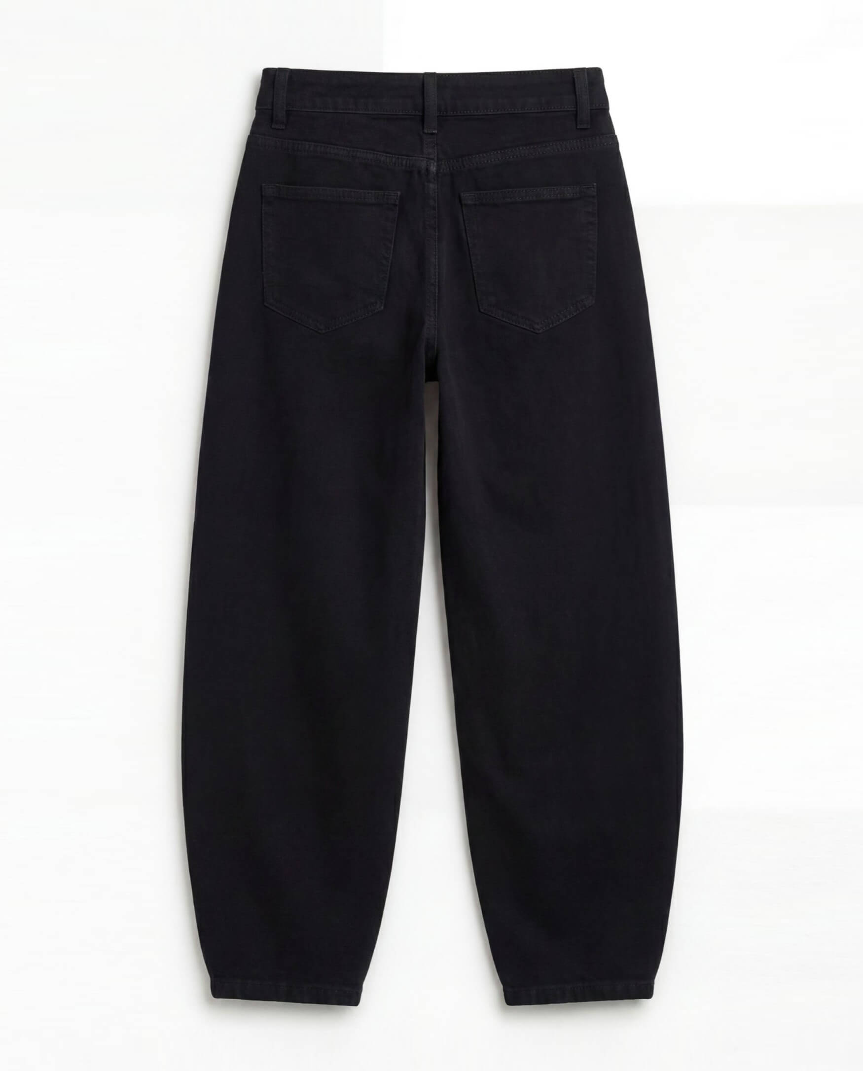 Barrel Fit Black Denim Jeans
