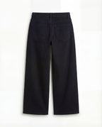 Wide Leg Black Denim Jeans