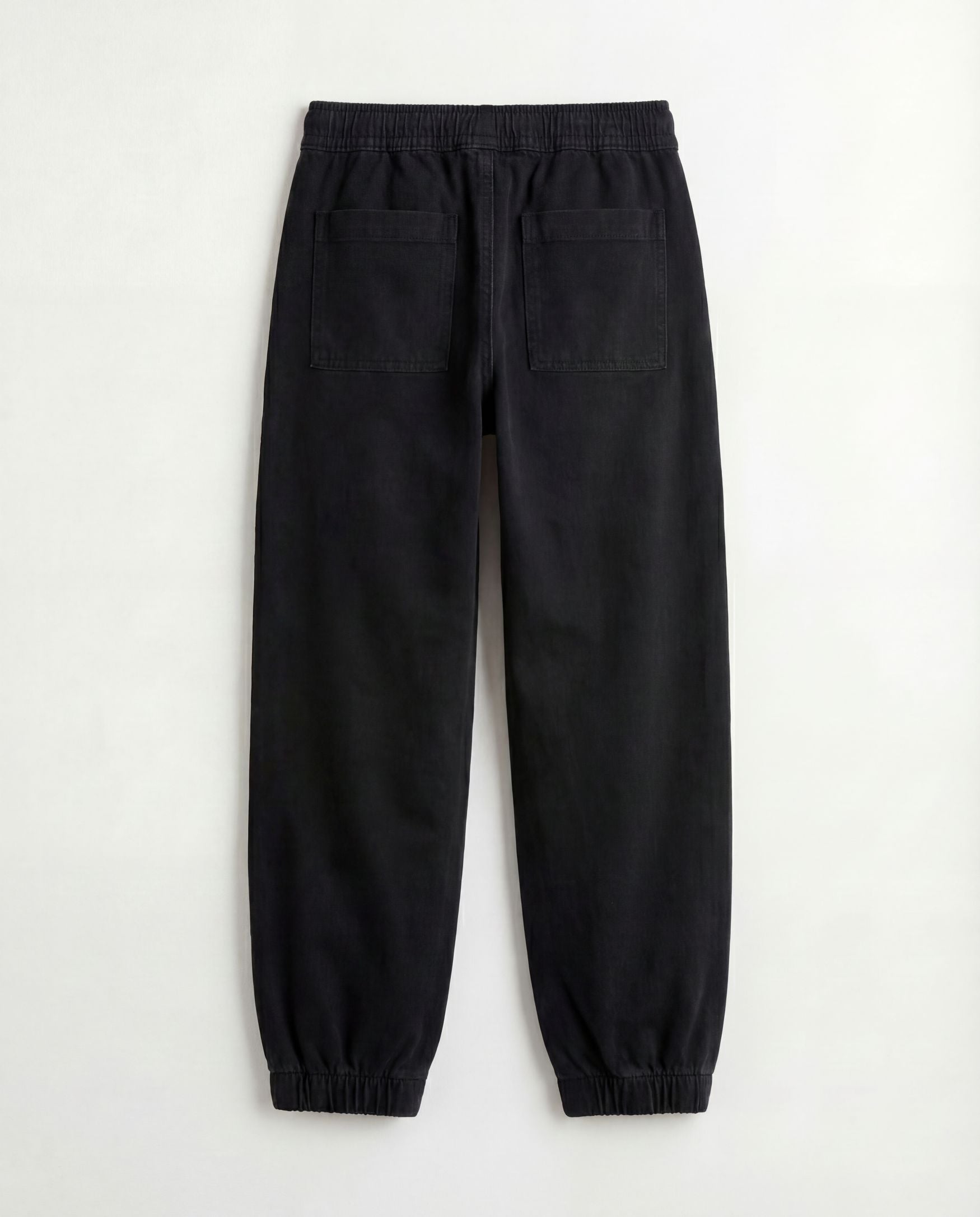 Jogger Fit Black Denim Cargo Pants