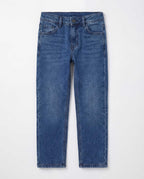 Straight Fit Medium Blue Denim Jeans