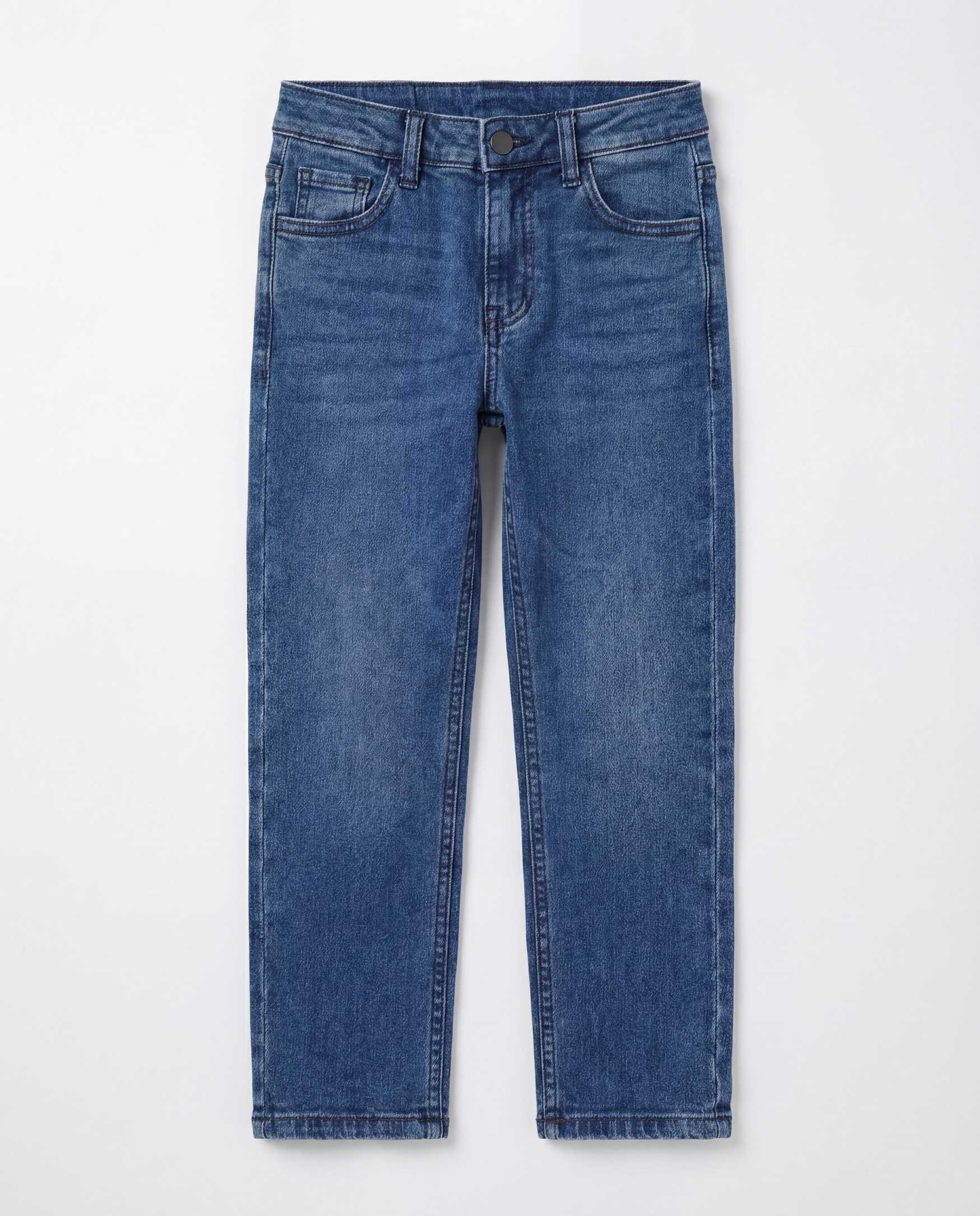 Straight Fit Medium Blue Denim Jeans