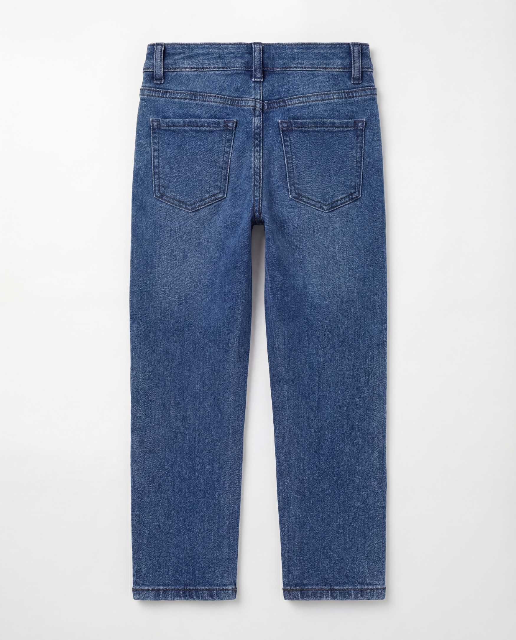 Straight Fit Medium Blue Denim Jeans