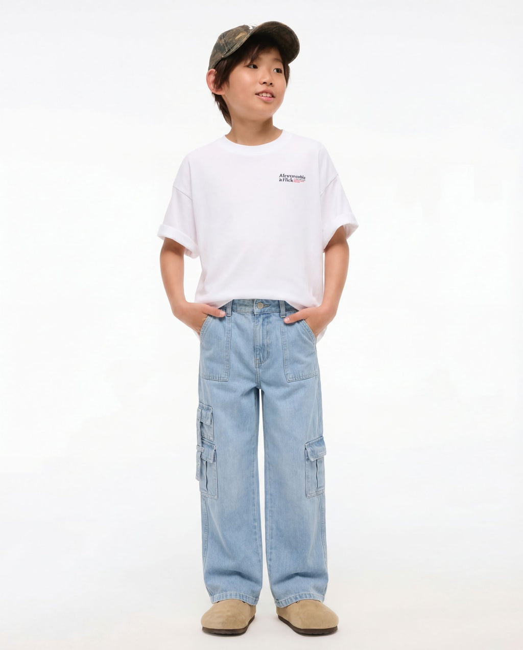 Baggy Light Blue 7-Pocket Cargo Denim Jeans