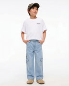Baggy Light Blue 7-Pocket Cargo Denim Jeans