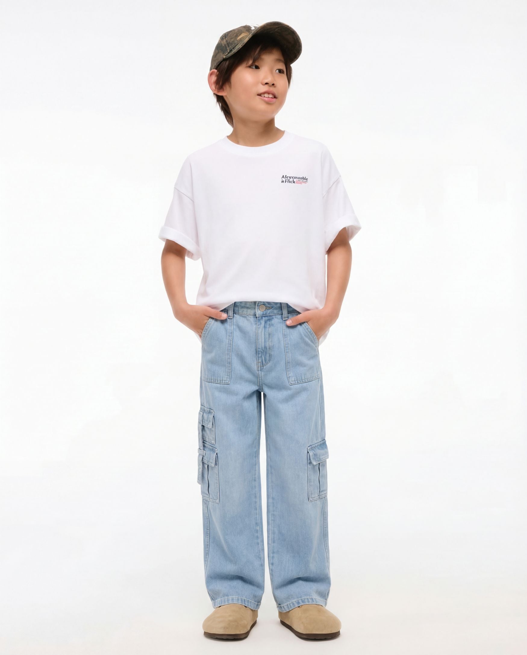 Baggy Light Blue 7-Pocket Cargo Denim Jeans