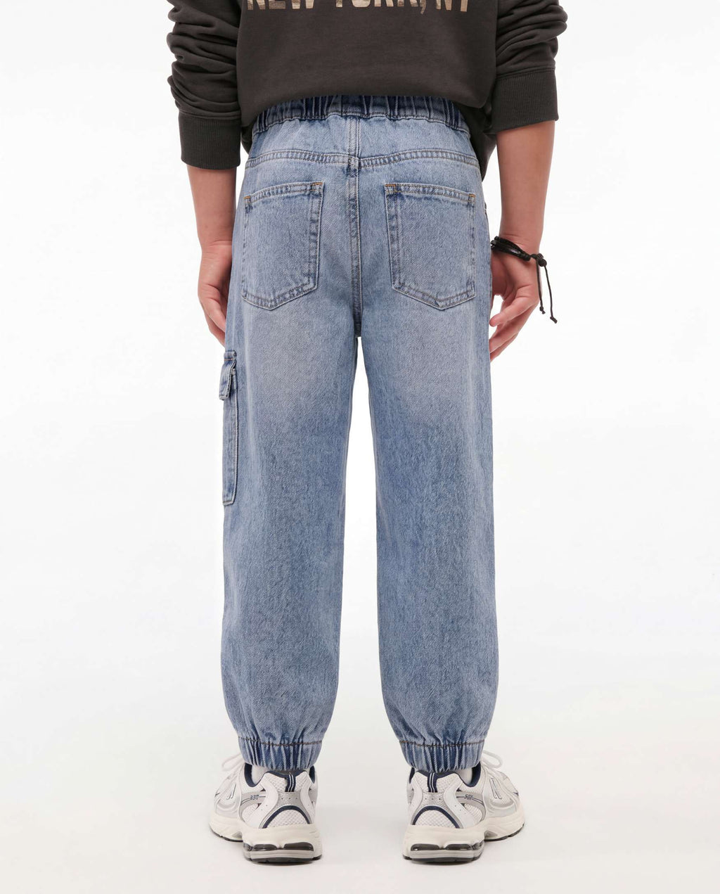 Jogger Fit Light Blue Denim Cargo Pants
