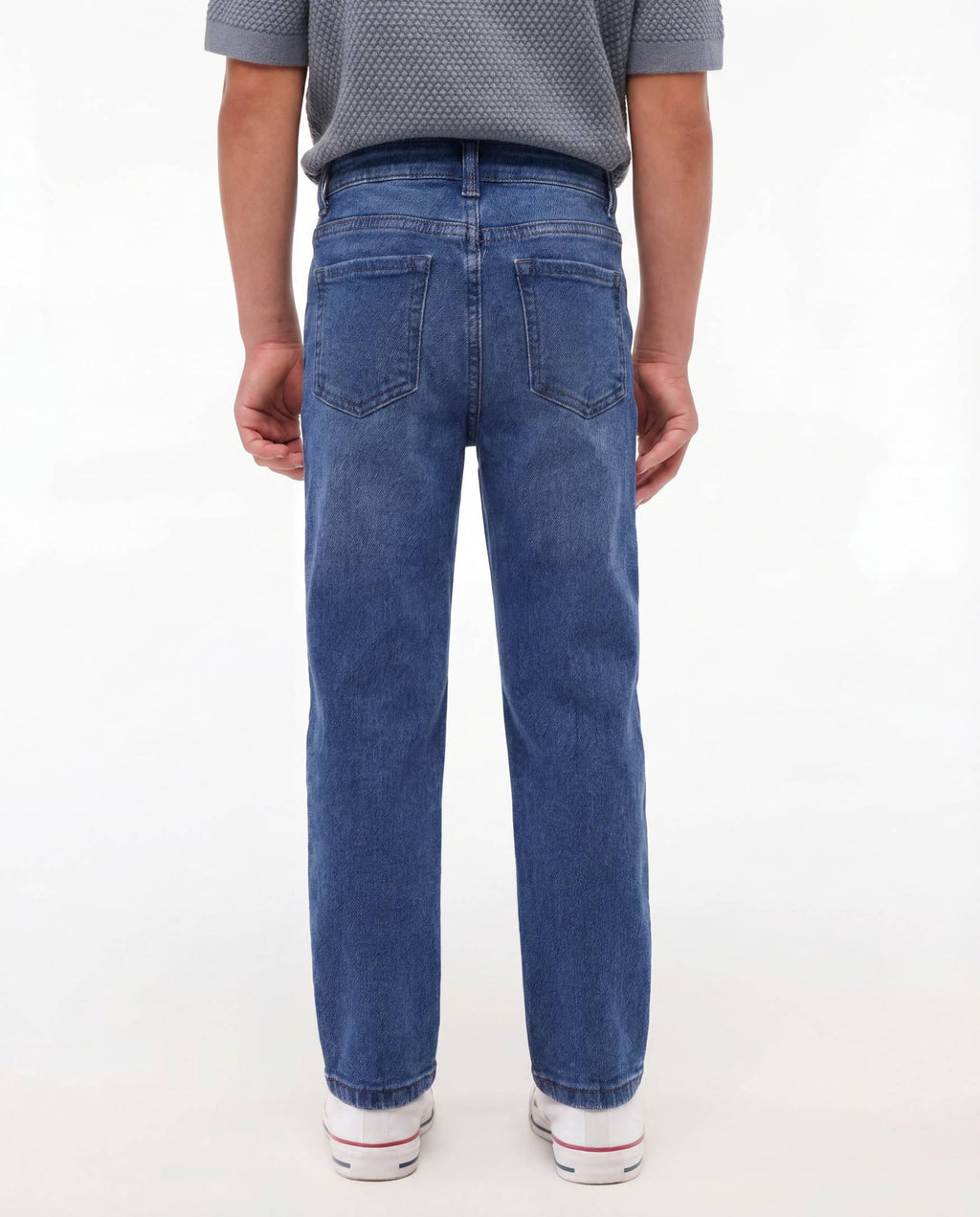 Straight Fit Medium Blue Denim Jeans