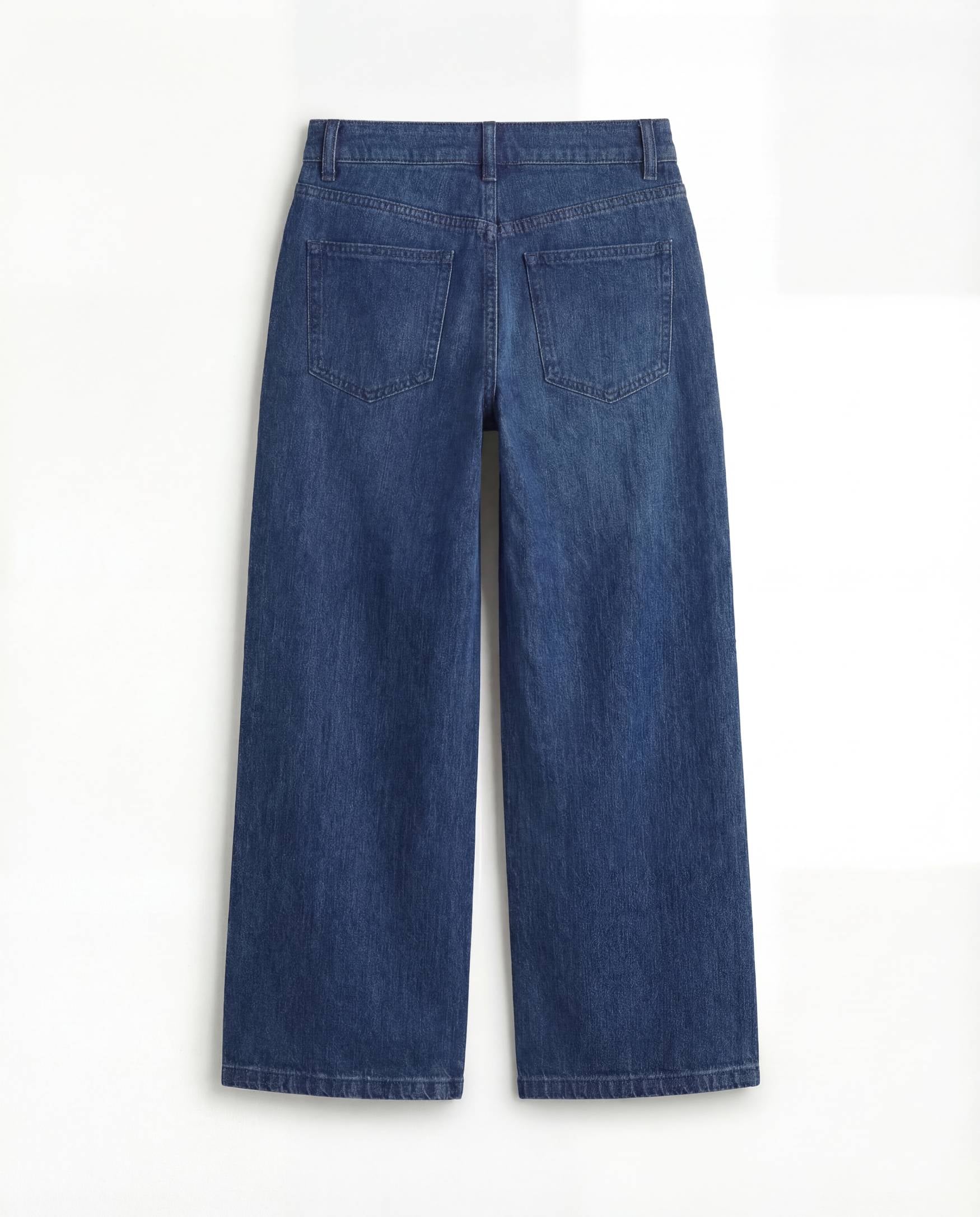 Wide Leg Medium Blue Denim Jeans