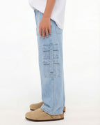 Baggy Light Blue 7-Pocket Cargo Denim Jeans