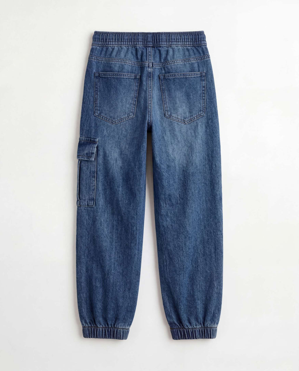 Jogger Fit Medium Blue Denim Cargo Pants