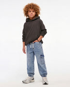 Jogger Fit Light Blue Denim Cargo Pants
