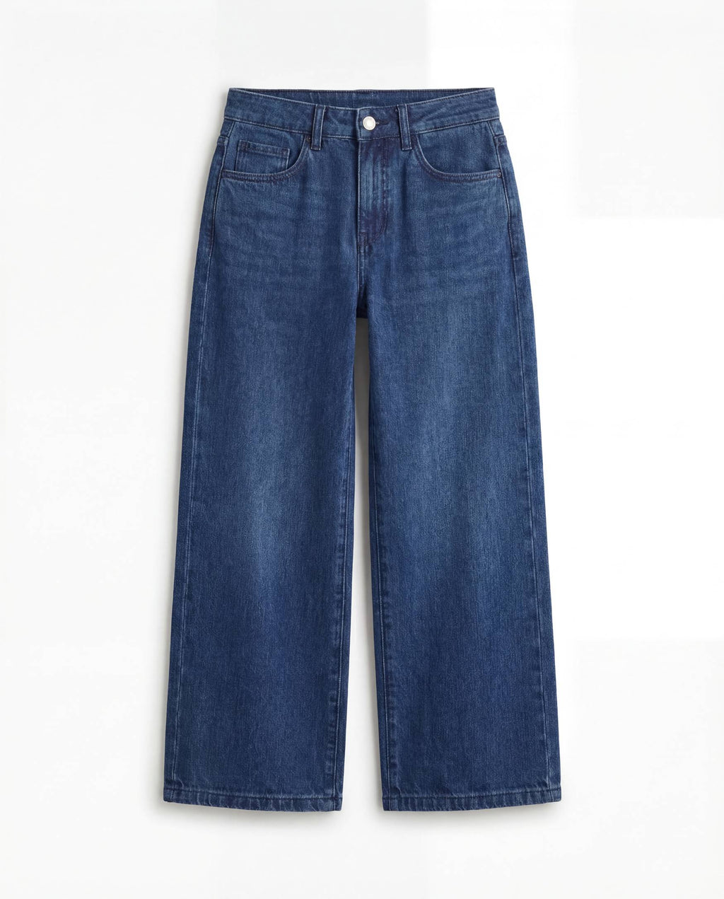 Wide Leg Medium Blue Denim Jeans