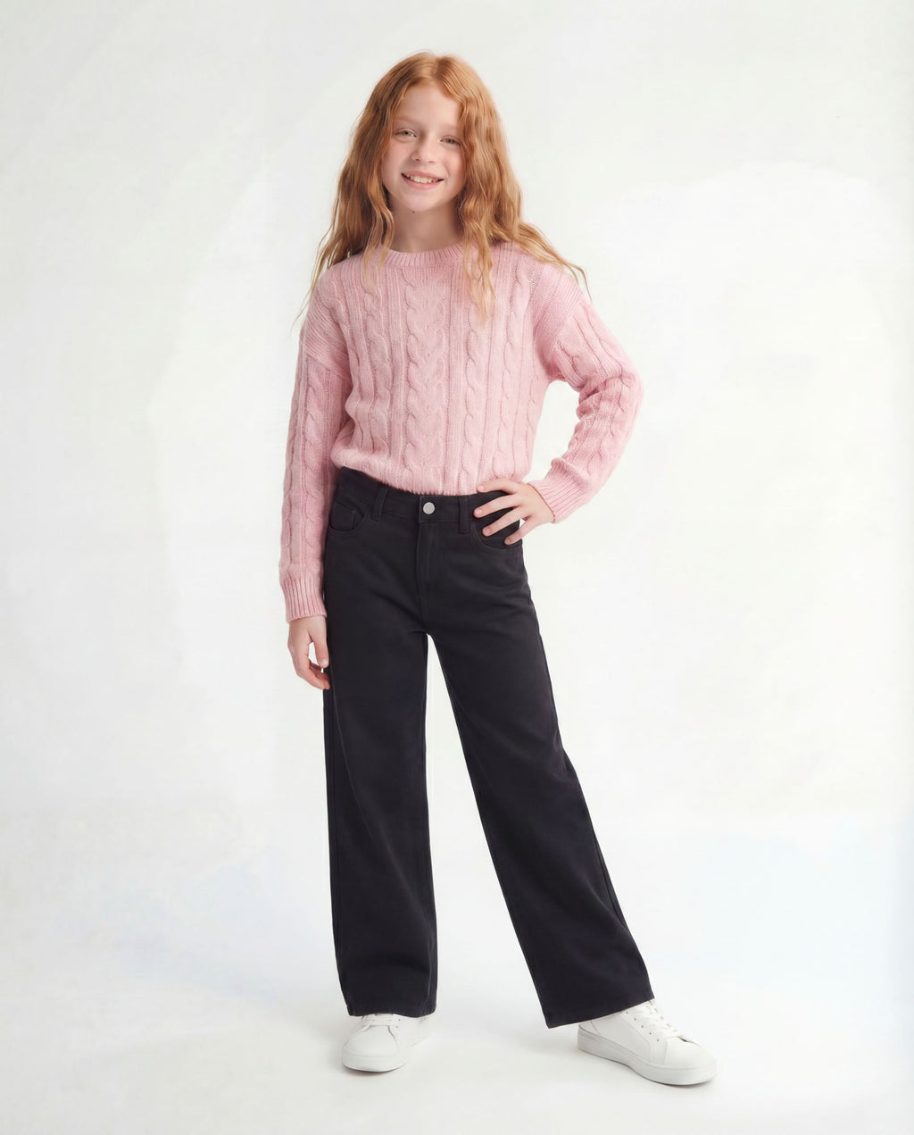 Wide Leg Black Denim Jeans