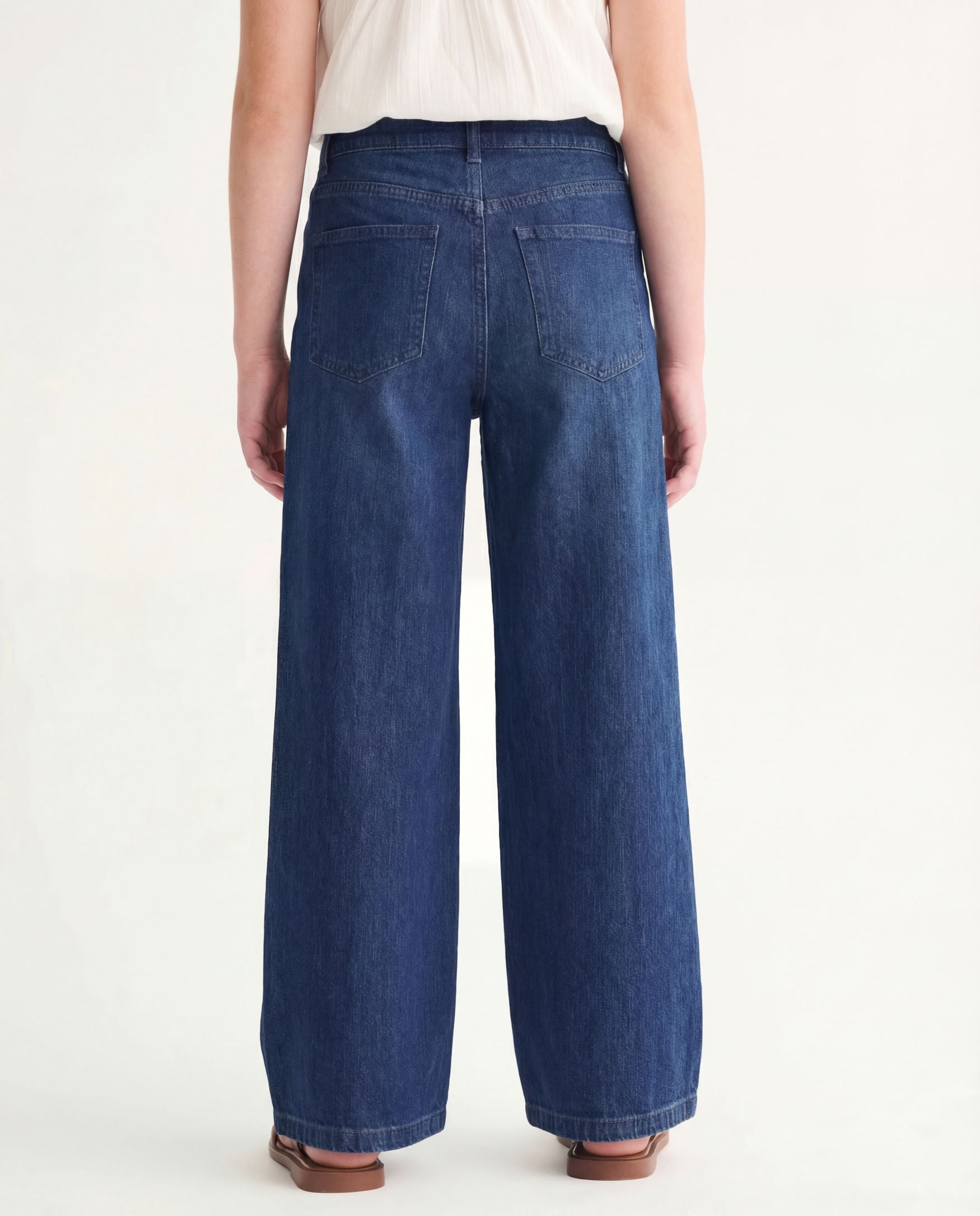 Wide Leg Medium Blue Denim Jeans
