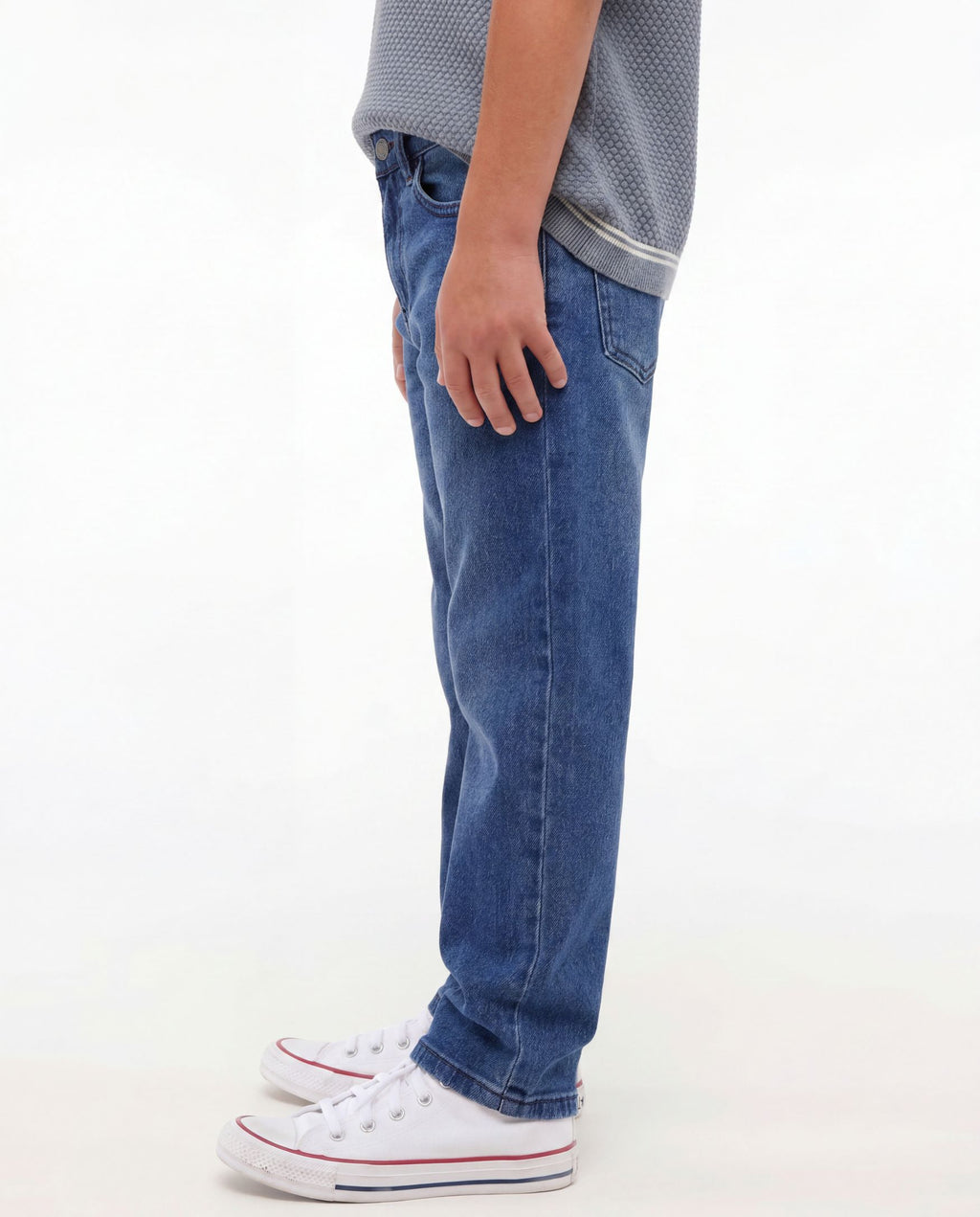 Straight Fit Medium Blue Denim Jeans
