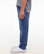 Straight Fit Medium Blue Denim Jeans