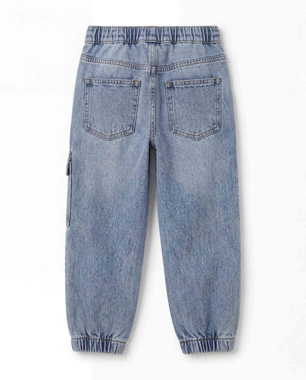 Jogger Fit Light Blue Denim Cargo Pants
