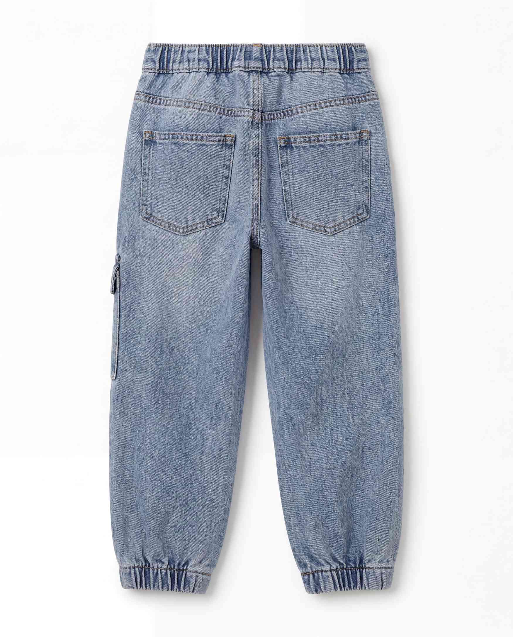 Jogger Fit Light Blue Denim Cargo Pants