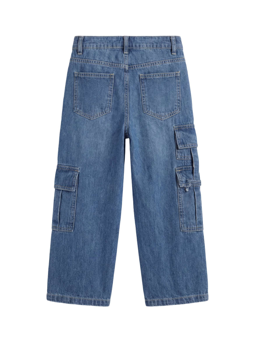Baggy Medium Blue 7-Pocket Cargo Denim Jeans