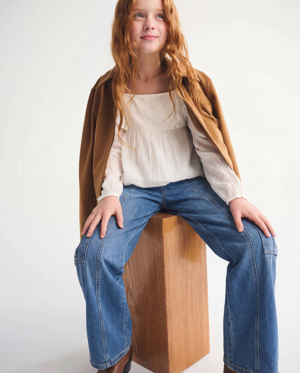 Wide Leg Medium Blue Cargo Denim Jeans