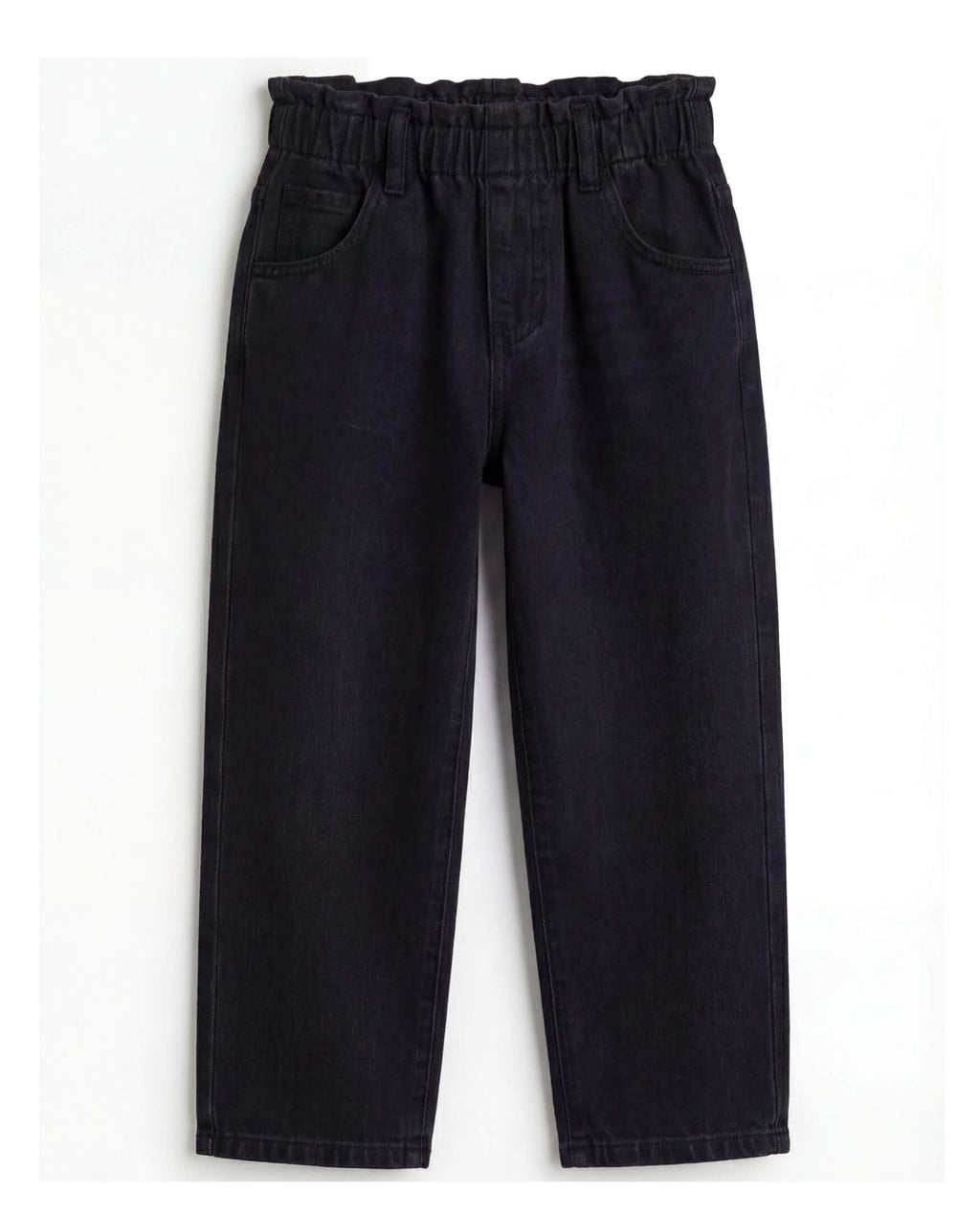 PaperBag Mom Fit Black Denim Jeans