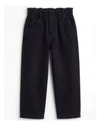 PaperBag Mom Fit Black Denim Jeans