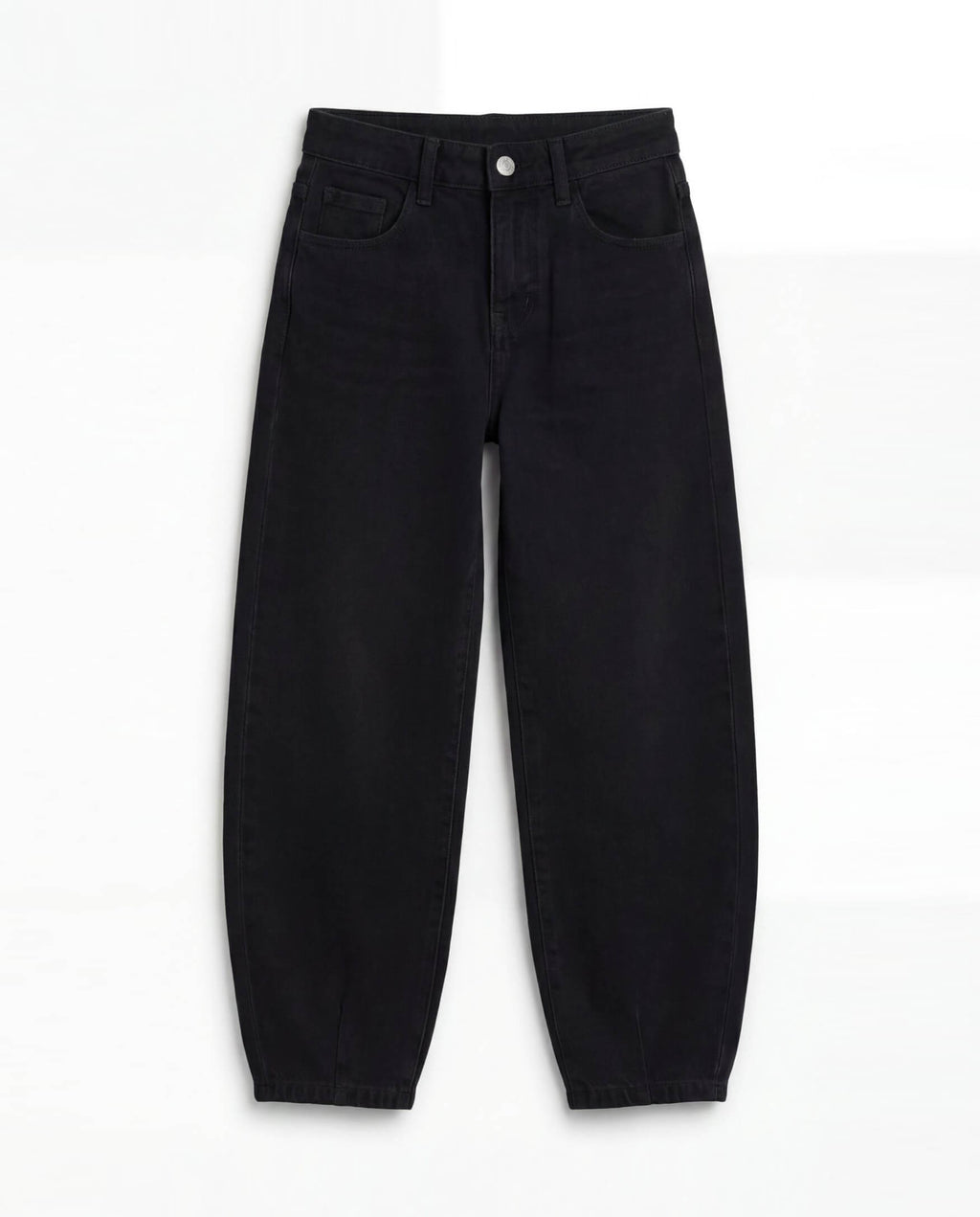 Barrel Fit Black Denim Jeans