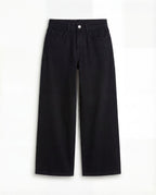Wide Leg Black Denim Jeans